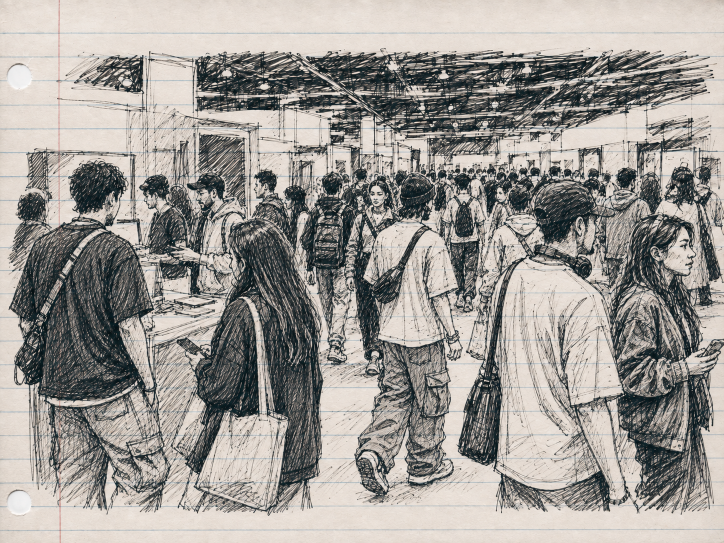 Collectors browsing at a card show convention